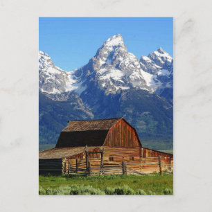 Granges Mormon Row, Carte postale Wyoming Landcape