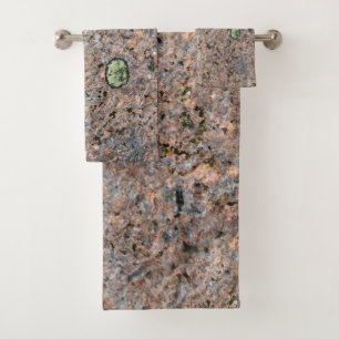 Granit naturel de géologie avec la photo de mousse