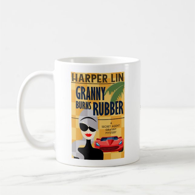Granny Burns Rubber par Harper Lin Book Cover Mug (Gauche)