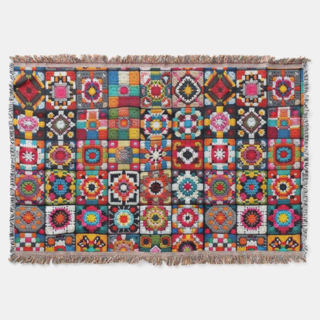 Granny Carré Crochet Motif couverture Imprimer (Devant)