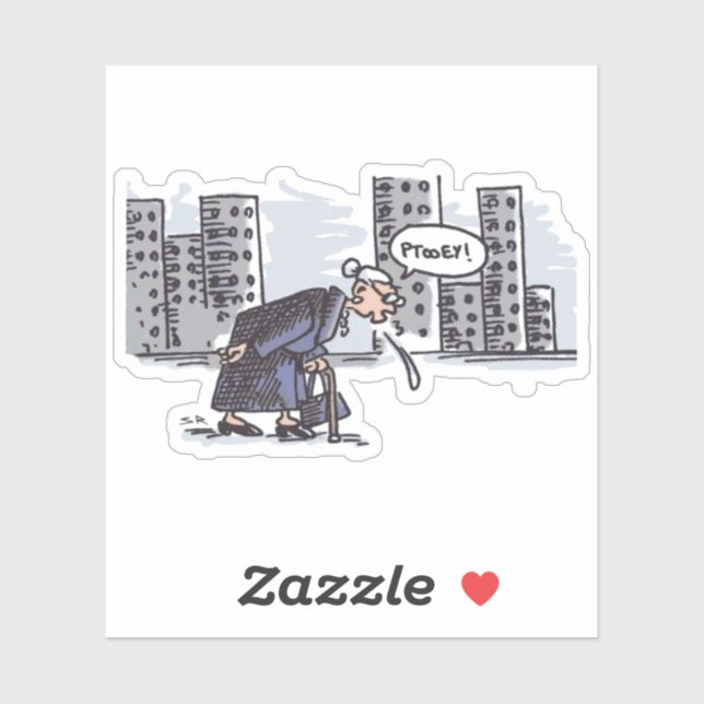 Granny Spitting! autocollant de contour (Feuille)