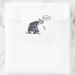 Granny Spitting! carré gros autocollants