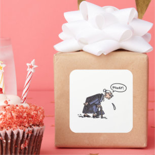 Granny Spitting! carré gros autocollants