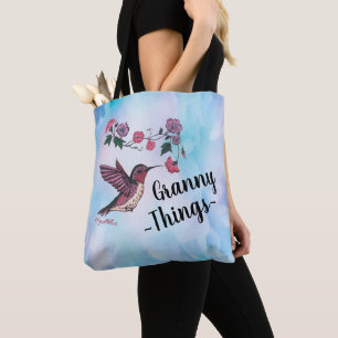 Granny Things, Hummingbird and Flowers Sac fourre-