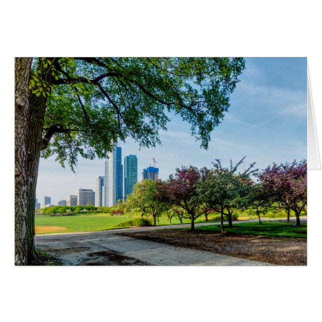 Grant Park Morning Walk Carte de voeux (Devant horizontal)