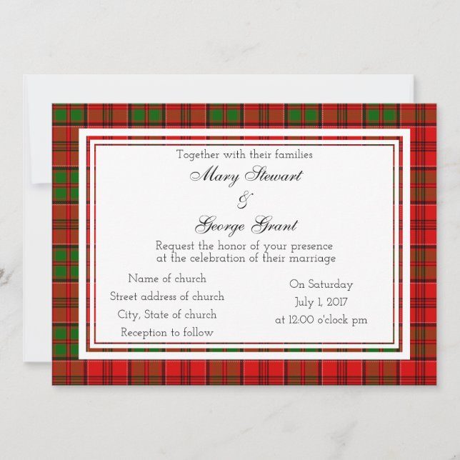 Grant Scottish Faire-part de mariage (Devant)