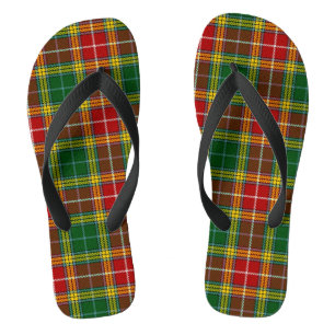 Grant Tartan rouge vert et jaune tongs adultes