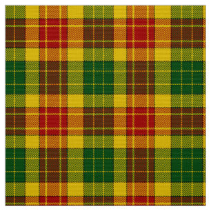 Grant Tartan Tartan Rouge Vert et Jaune Tissu Plai