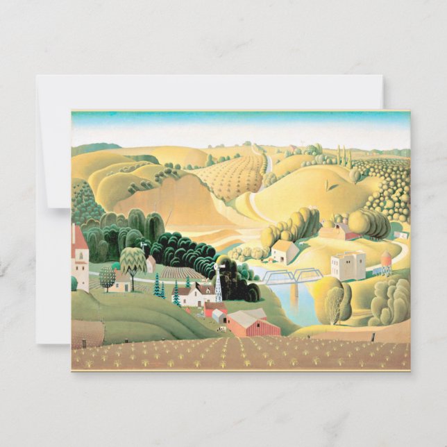 Grant Wood - Stone City, Iowa, peinture d'art (Devant)