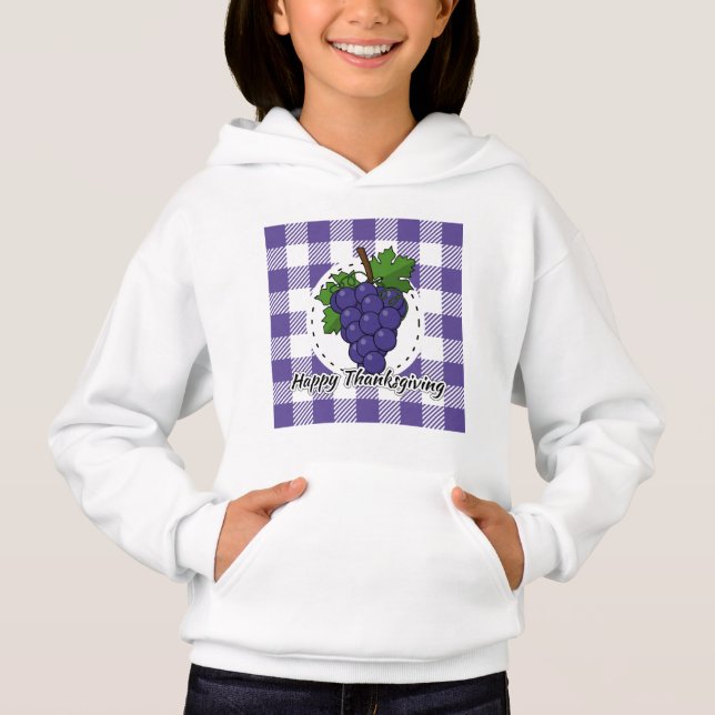 Grape on Violet Plaid - Happy Thanksgiving (Devant)