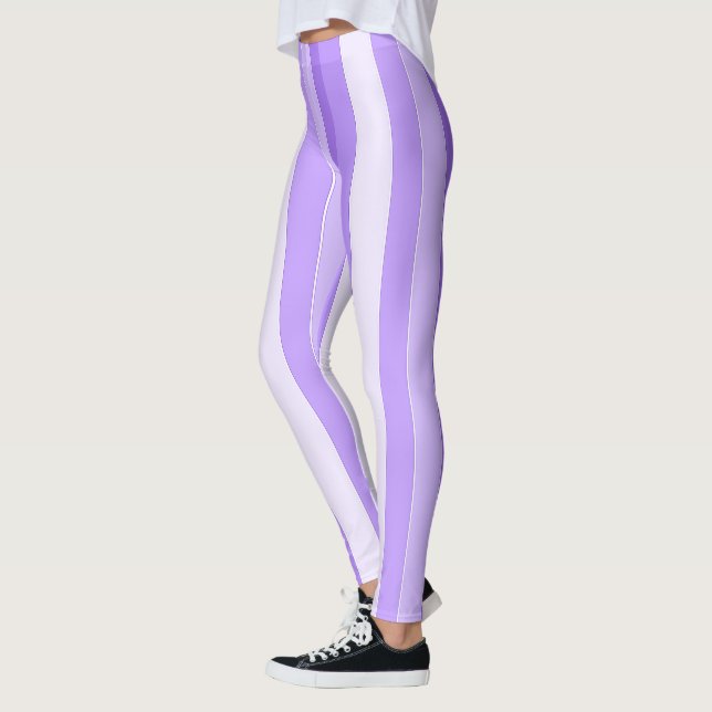 Grape Purple Stripe Leggings (Gauche)