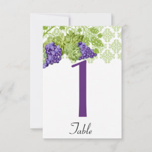Grapevine Garden Wedding Numéro de table