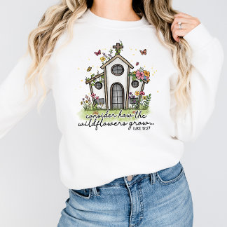 Graphic Tee Pour Femmes Sweatshirt Chrétien Floral