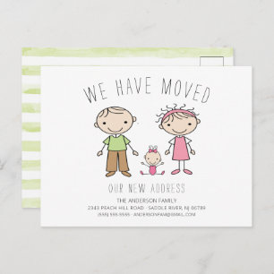 Graphique à bâtons mignons Faire-part de déplaceme