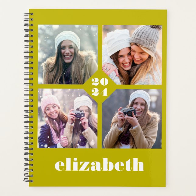 Graphique chartreuse personnalisé 2024 avec 4 phot (Devant)