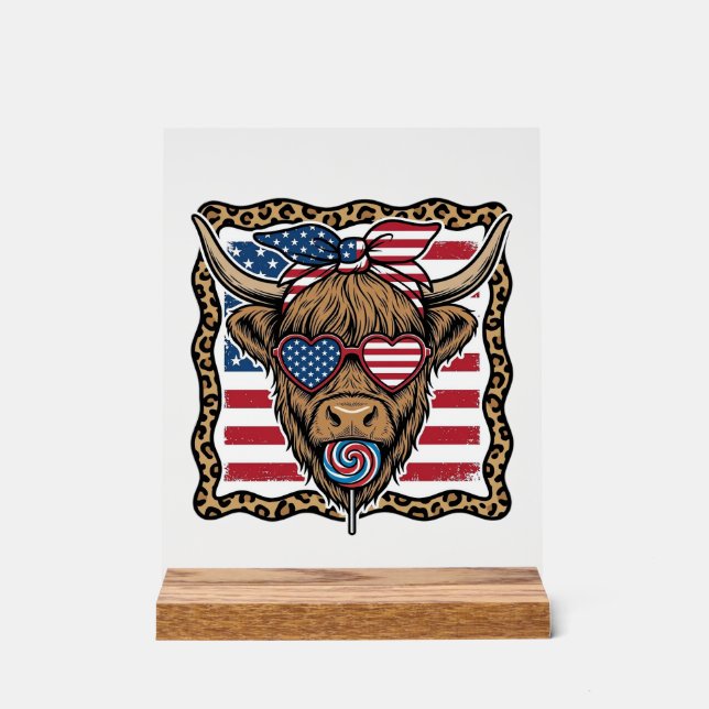 Graphique de drapeau vintage de vache des Highland (Recto)