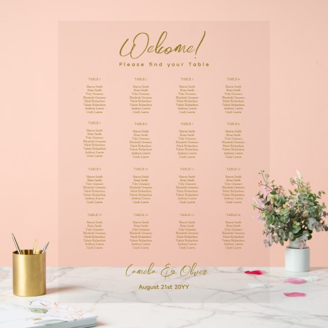 GRAPHIQUE DE LA TABLE DE SIÈGE DU MARIAGE ACRYLIQU (Mariage)