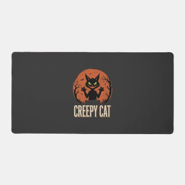 Graphique de lune vintage de chat effrayant Hallow (Recto)