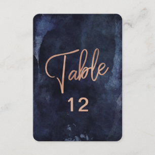Graphique de numéro de table en rose gold et aquar