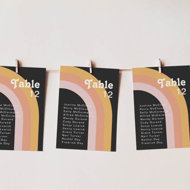 Graphique de numéro de table Rainbow Dark des anné (Créateur téléchargé)