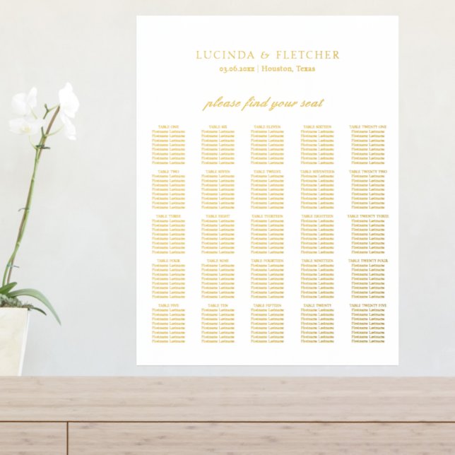 Graphique de placement de mariage élégant à l'anci (In Situ (Tableau d'Entrée))