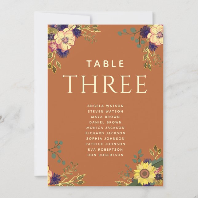 Graphique de placement de mariage en terre cuite r (Devant)