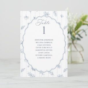 Graphique de placement de mariage ovale vintage bl