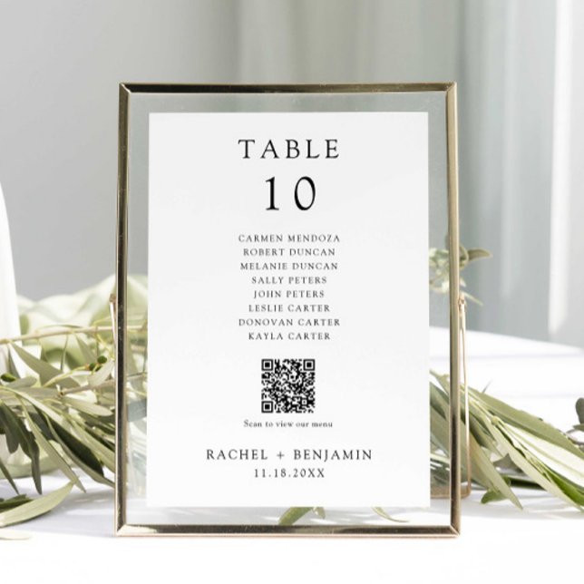Graphique de placement de mariage simple noir et b (Créateur téléchargé)