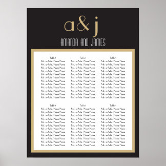 Graphique de sièges Mariage Art Déco Monogramme
