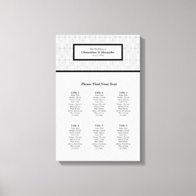 Graphique de table de mariage Art Déco élégant (6  (Recto)
