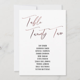 Graphique de table vingt-deux en or rose décontrac