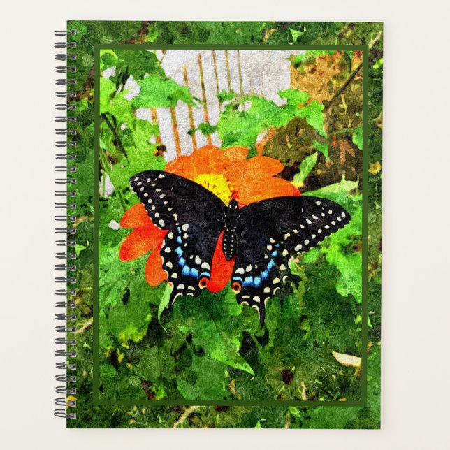 Graphique noir de l'Swallowtail Lg Planner (Devant)