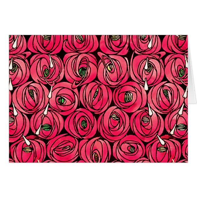 Graphique rose Art Nouveau Rennie Macintosh (Devant horizontal)
