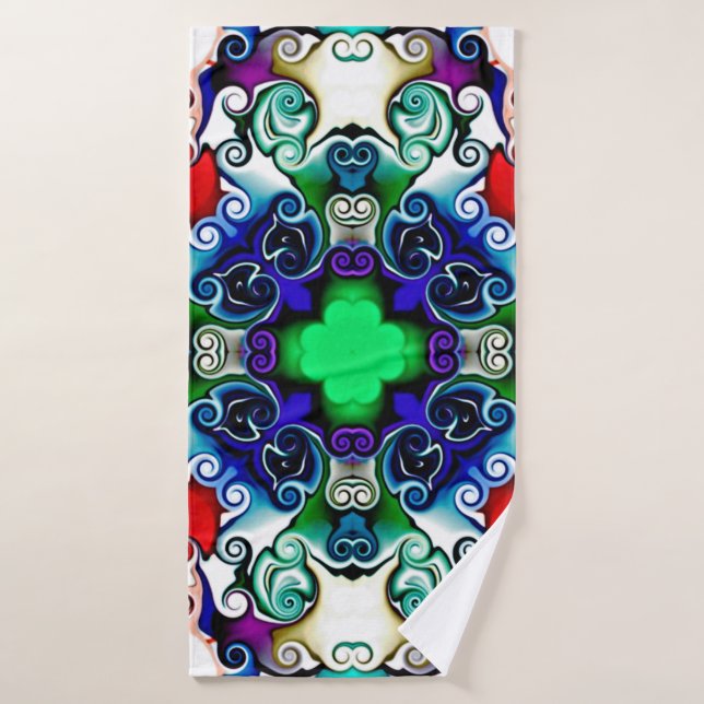 Graphiques informatiques. Illustration d'un flo ab (Serviette de bain)