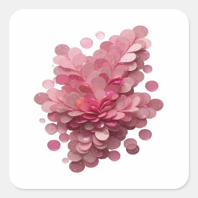 Graphisme Autocollant Abstrait Rose Dynamique (Devant)