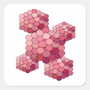 Graphisme autocollant abstrait rose vif