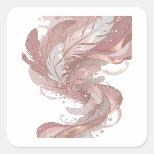 Graphisme autocollant FEATHERS IN THE WIND Argent