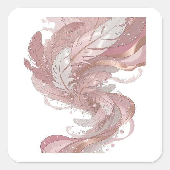 Graphisme autocollant FEATHERS IN THE WIND Argent  (Devant)