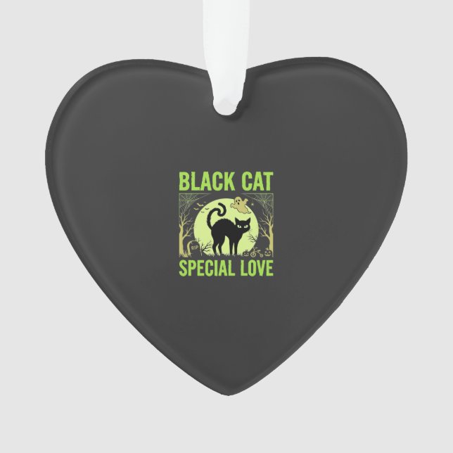 Graphisme d'amour spécial chat noir Halloween (devant)