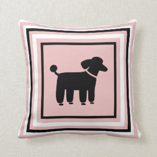 Graphisme de caniche noir - Coussin décoratif de c