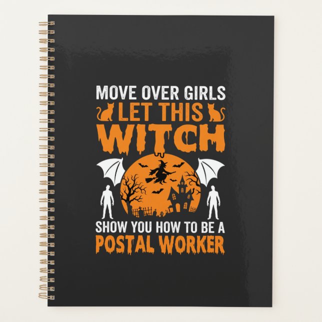 Graphisme de chat de sorcière de travailleur posta (Devant)