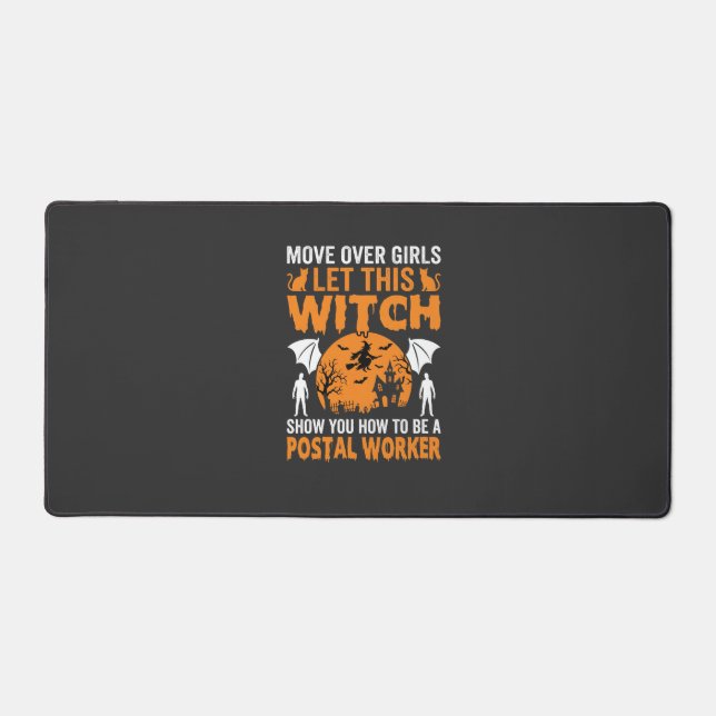 Graphisme de chat sorcière employé postal Hallowee (Recto)