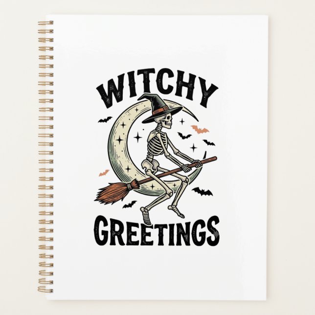 Graphisme de squelette de sorcière salutations de  (Devant)