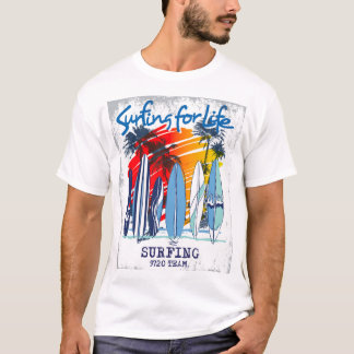 Graphisme de t-shirt de surf d'été pour hommes