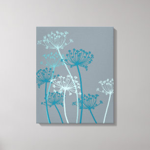 Graphisme moderne fleur bleu gris toile imprimé