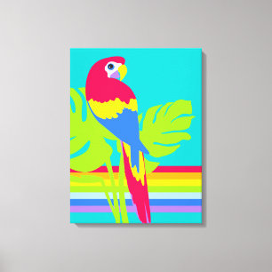 Graphisme moderne macaw tropical imprimé en toile