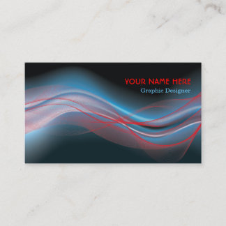 Graphiste carte de visite bleu vague rouge