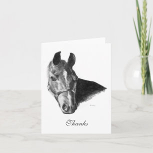 Graphite Arabian Horse Head Merci Note