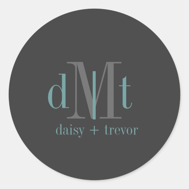 Graphite simple + autocollants Monogramme turquois (Devant)
