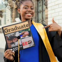 Gras 2024 Gold Black White Multi Photo Graduate